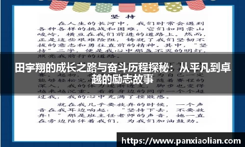 竞技宝田宇翔的成长之路与奋斗历程探秘：从平凡到卓越的励志故事